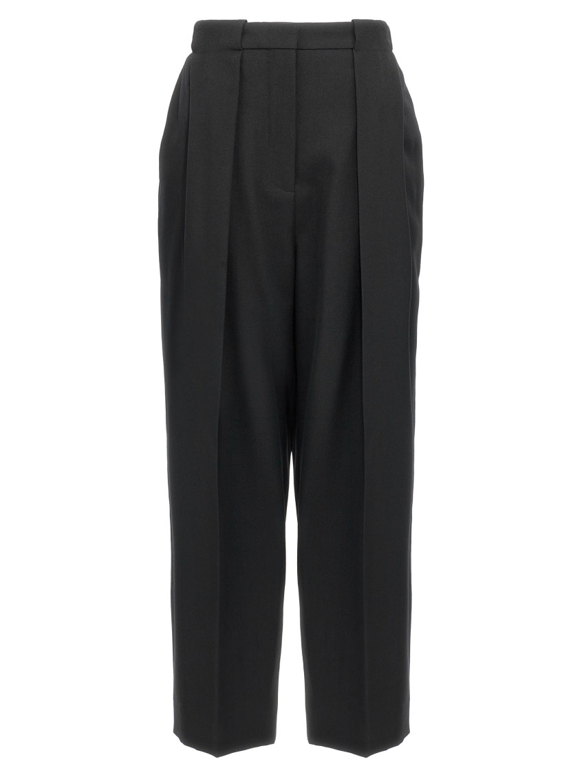 Shop Balmain Black Grain De Poudre Pants