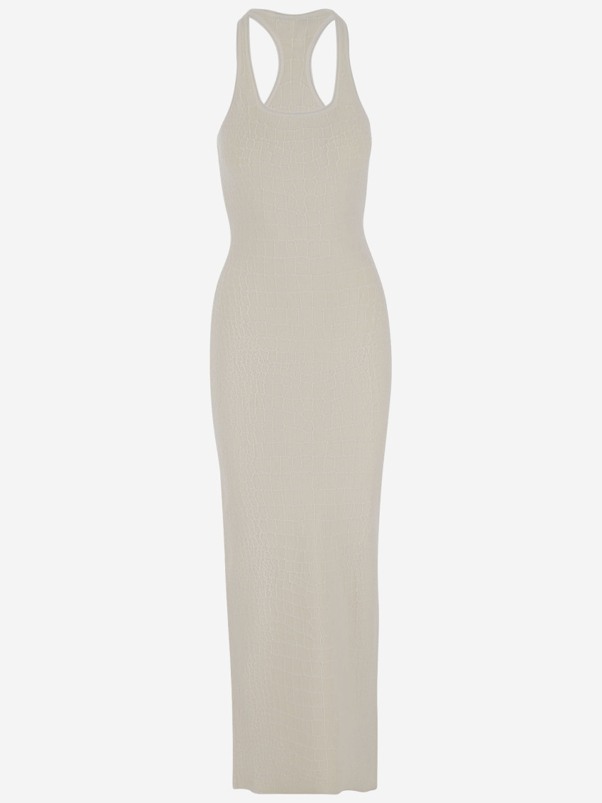 Jacquemus White Square Neck Maxi Dress