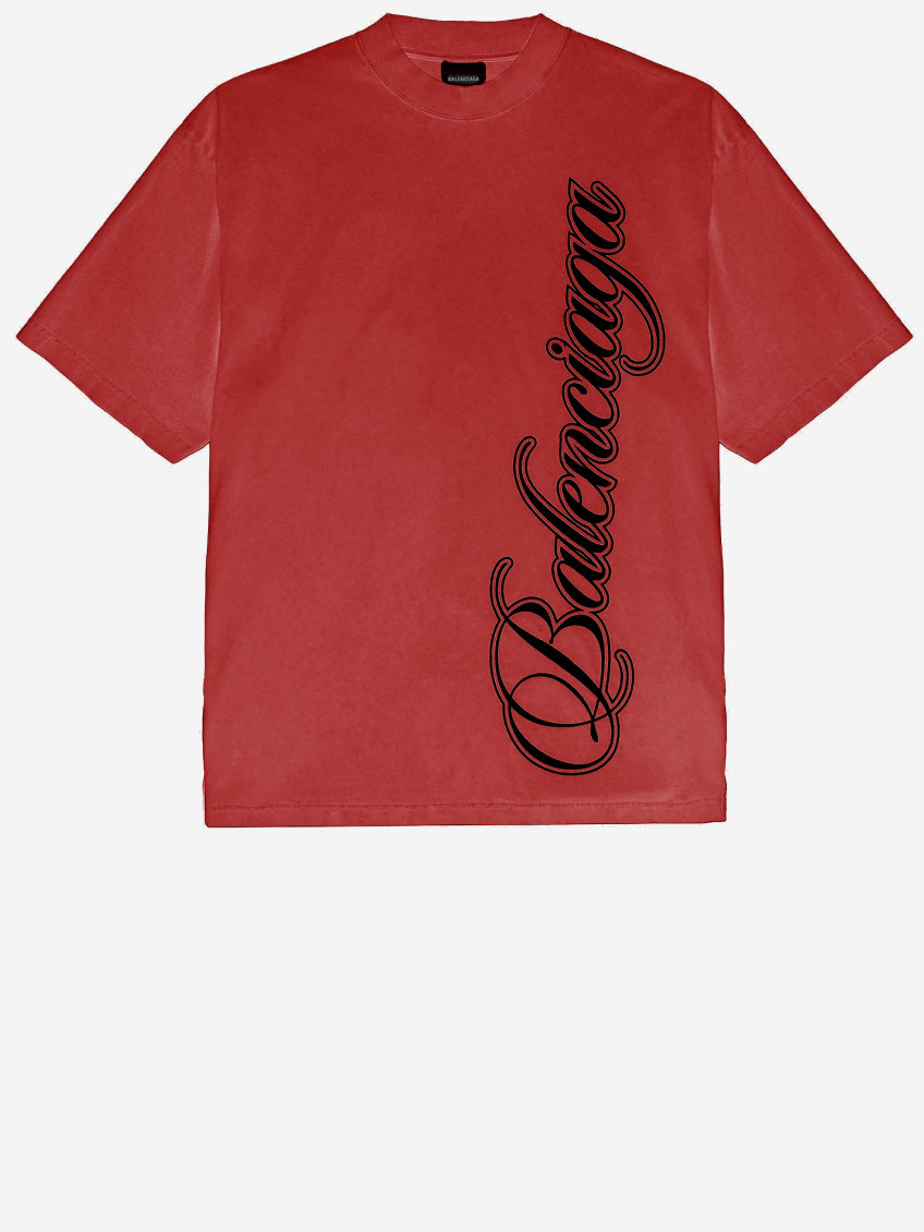 BALENCIAGA レッド Tシャツ XS Balenciaga Red Logo T-shirt for Men Online USA at Darveys.com