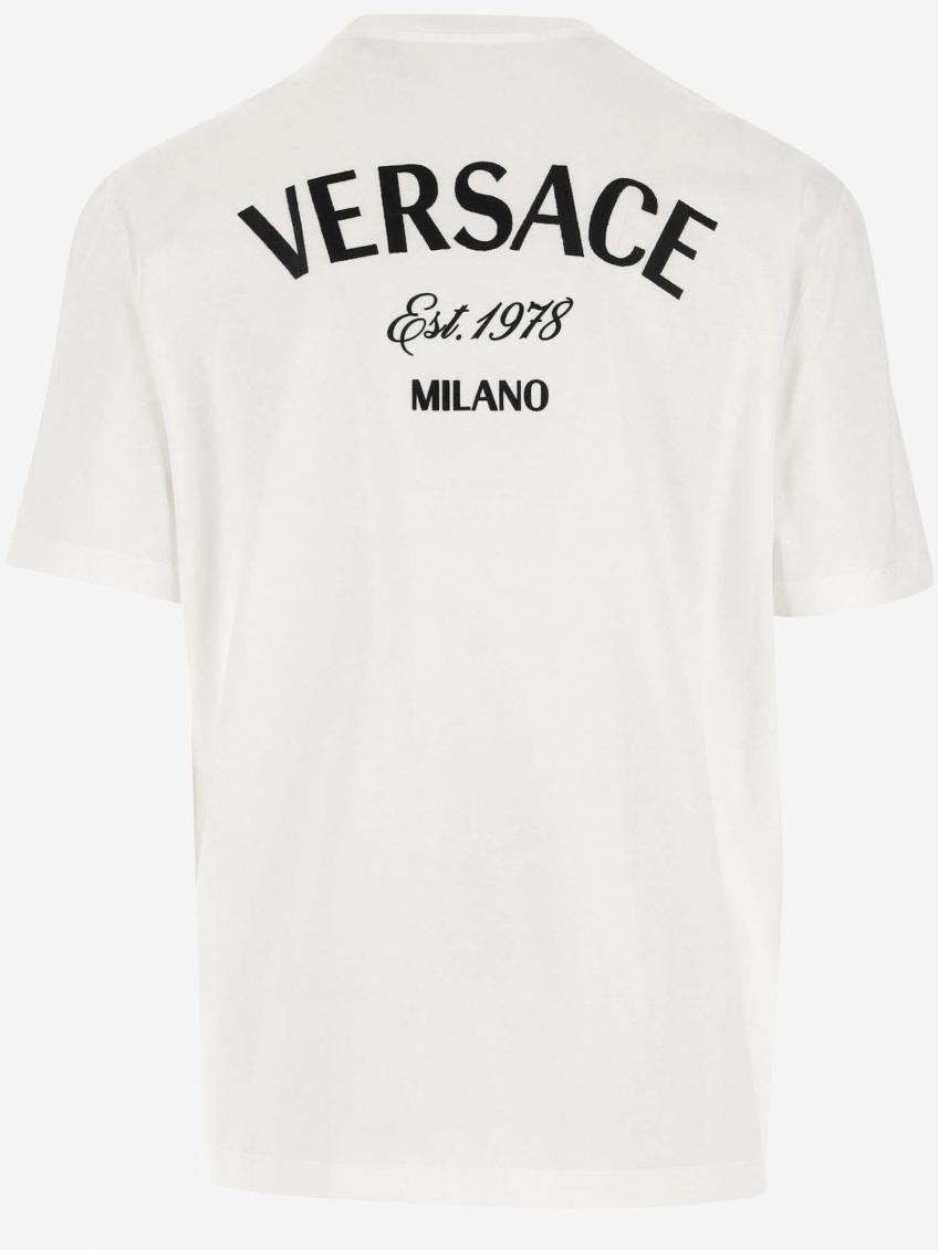 Versace White Logo Print T-shirt for Men Online India at