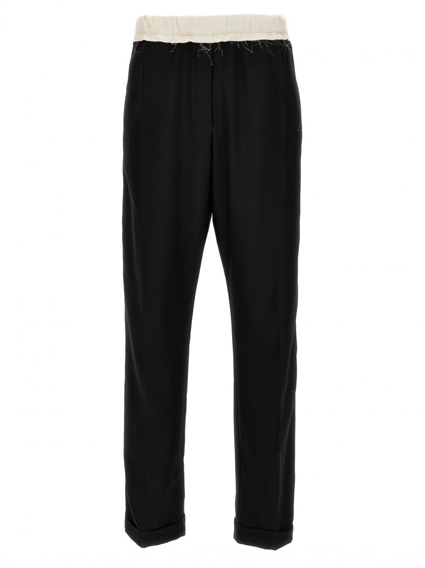 Shop Wales Bonner Black Frayed Pants
