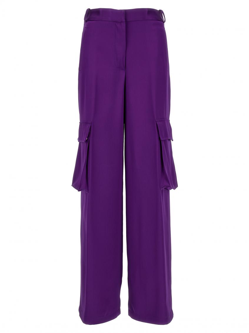 Versace Duchesse Viscose Informal Wide-leg Cargo Pant In Purple