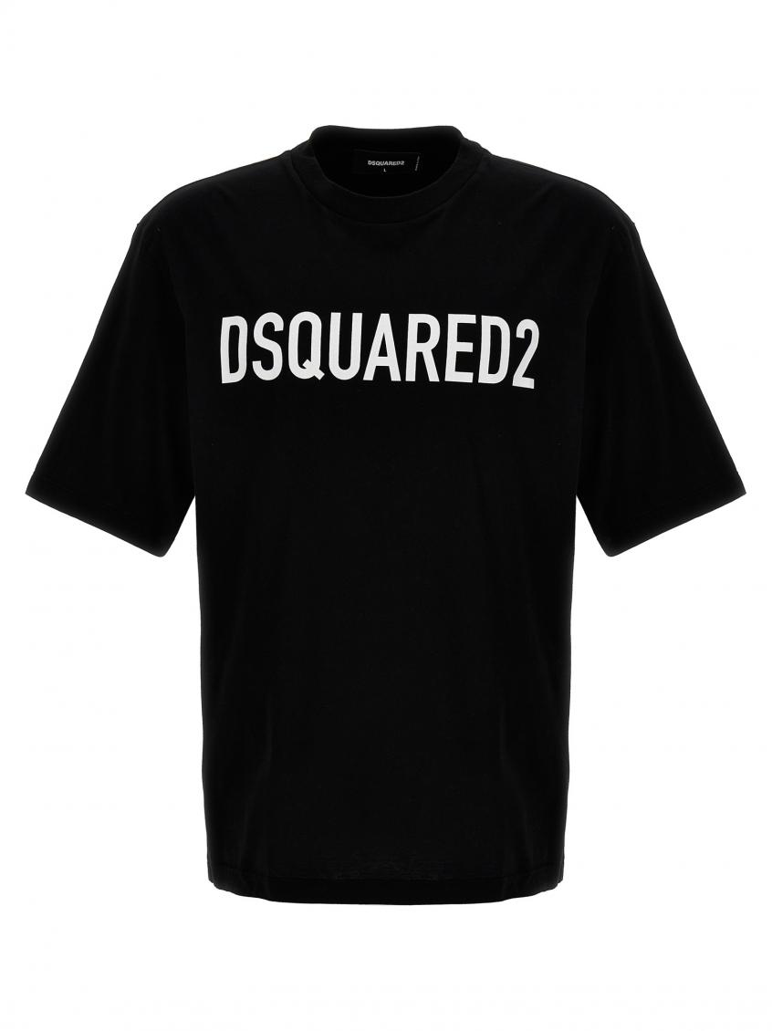 Shop Dsquared2 Black Logo Print T-shirt
