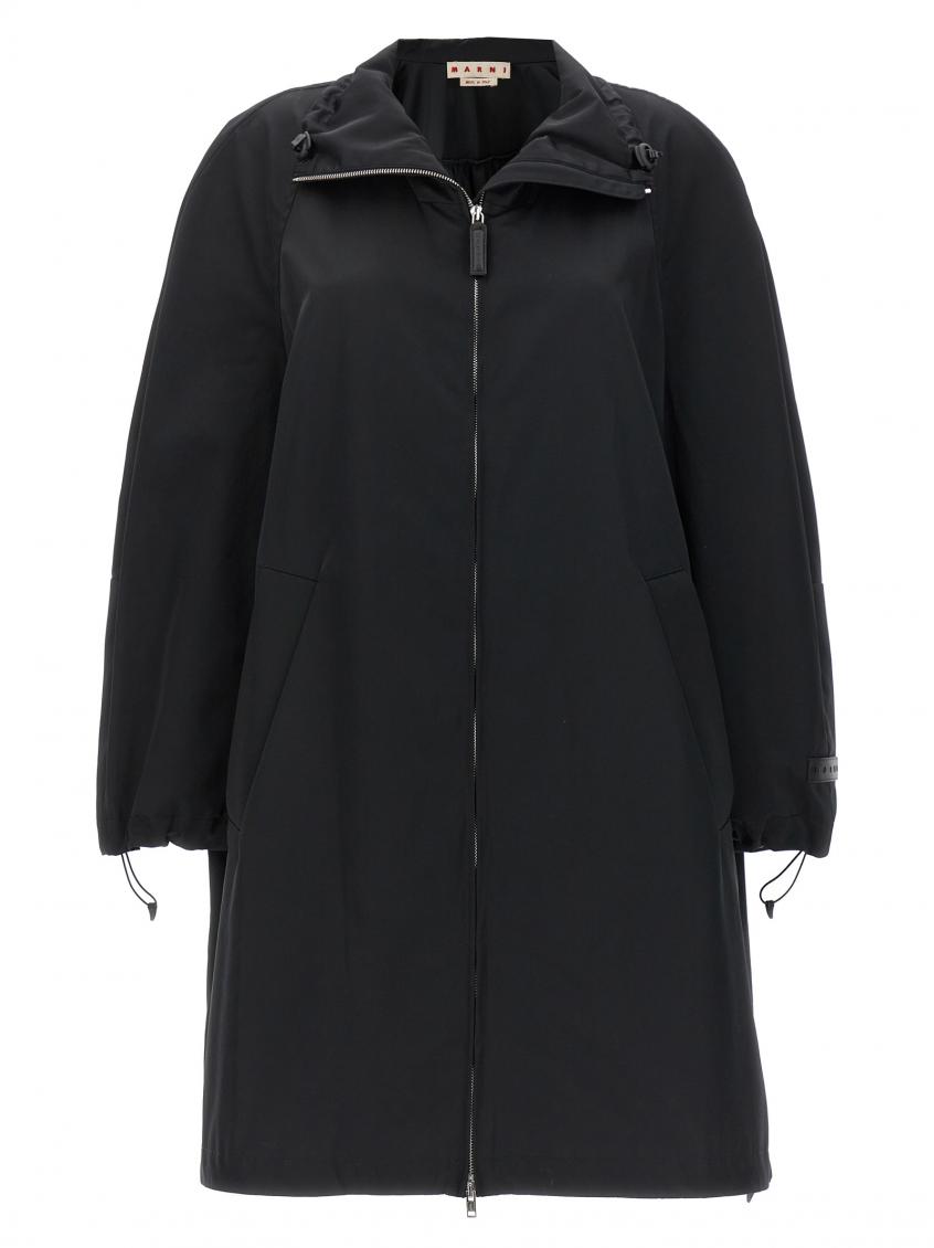 Marni Satin Parka Casual Jackets And Parka In Black