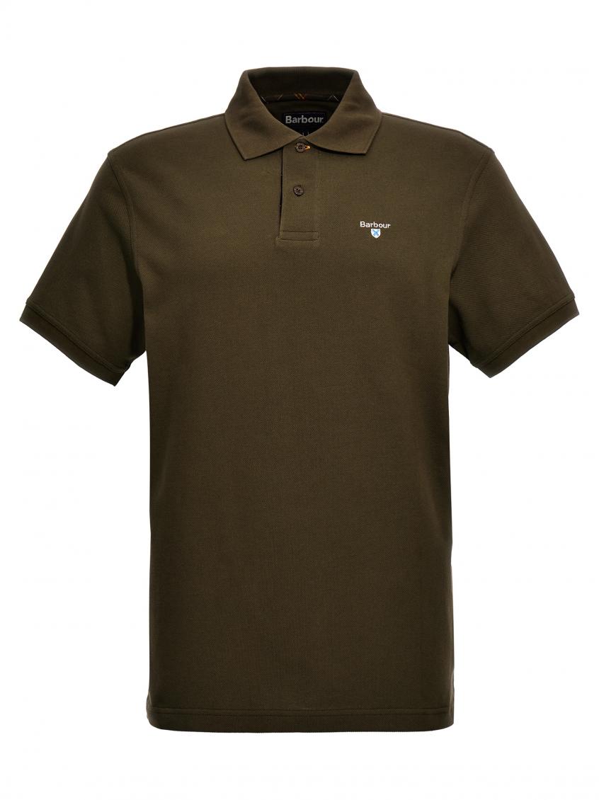 BARBOUR OLIVE LOGO EMBROIDERY POLO