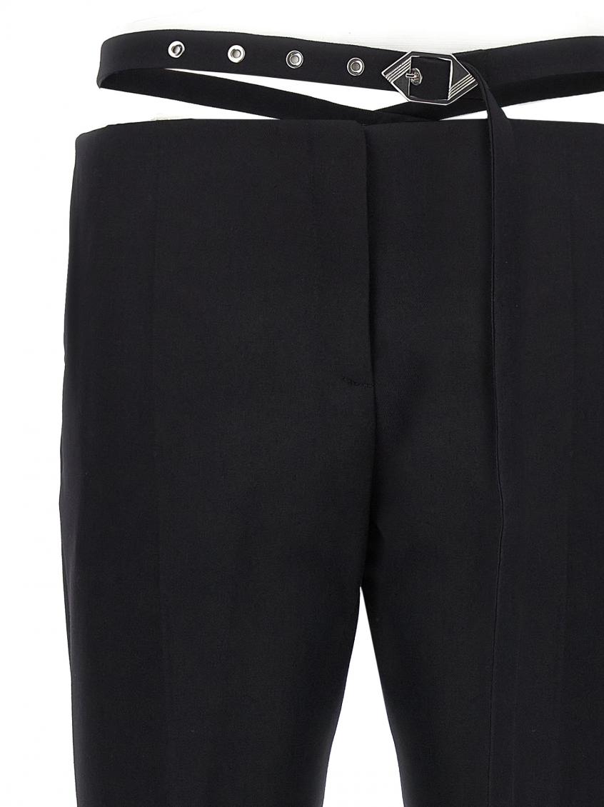 パンツ THE ATTICO Belt detail trousers Black  241WCP167W046 The Attico Black Belt detail trousers for Women Online USA