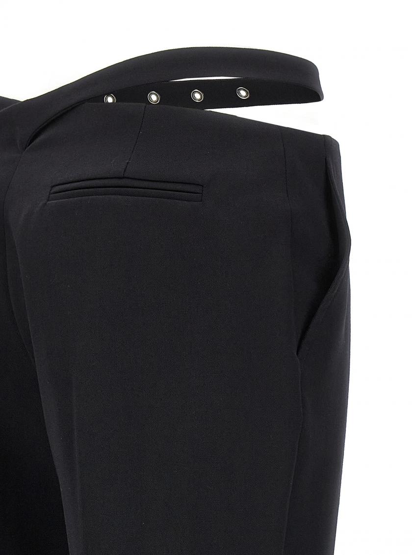 パンツ THE ATTICO Belt detail trousers Black  241WCP167W046 The Attico Black Belt detail trousers for Women Online USA