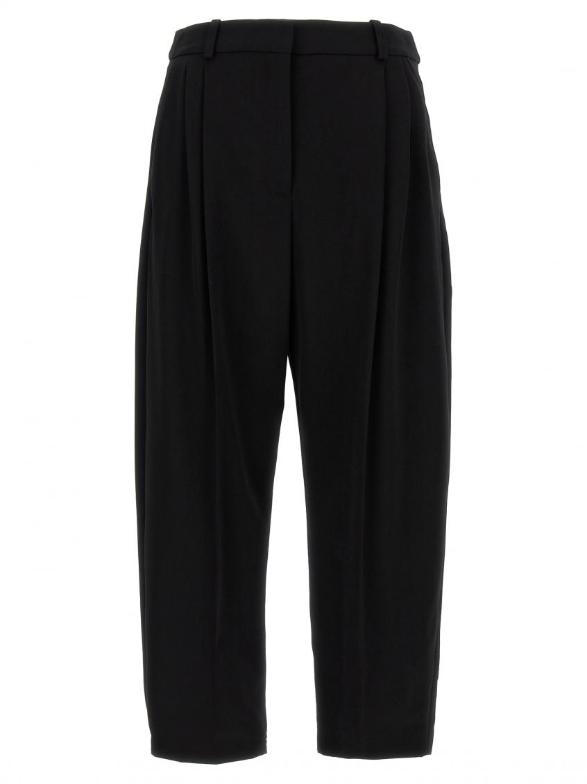 Shop Stella Mccartney Black Pants With Front Pleats