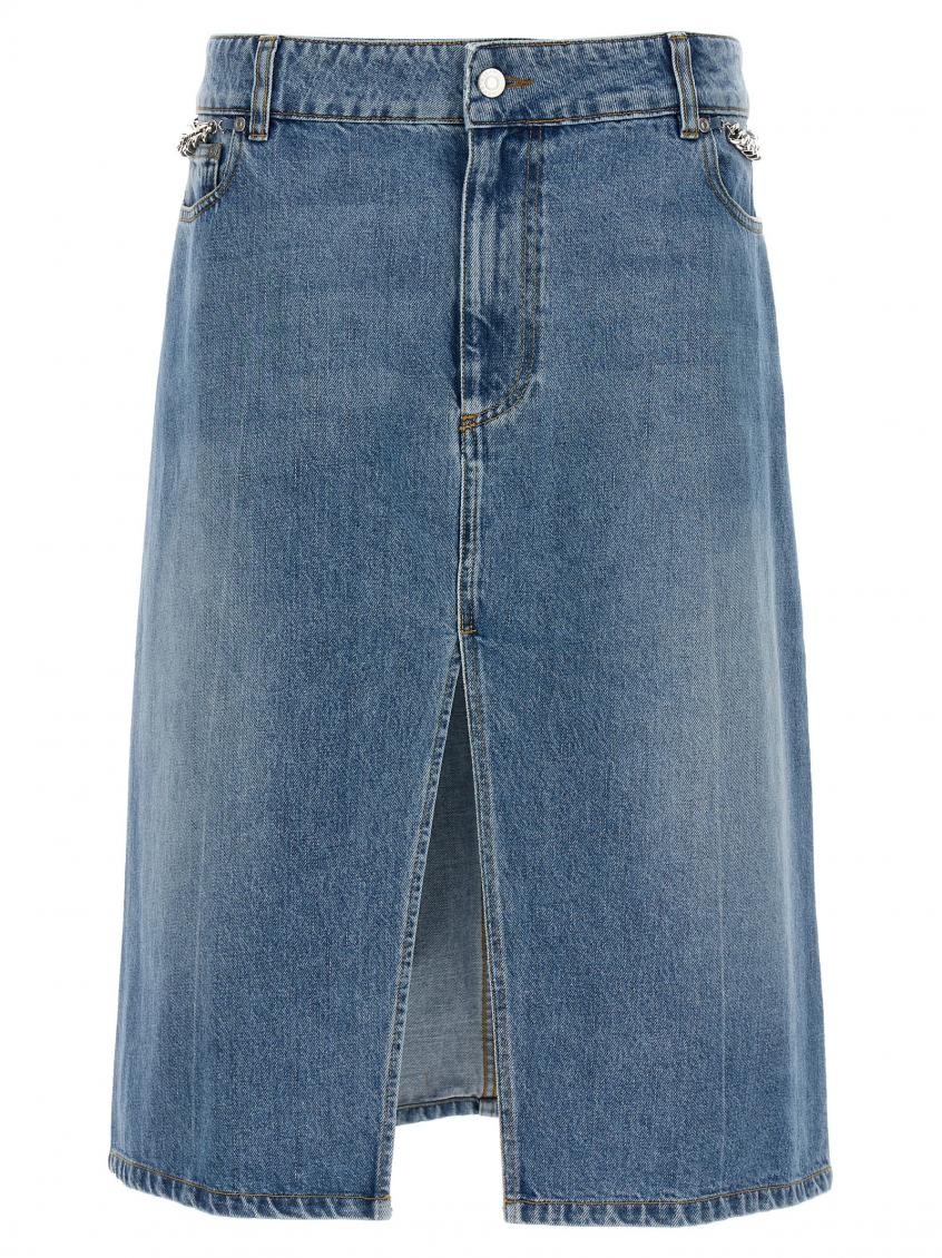 Stella Mccartney Stella Mc Cartney Woman Denim Skirt 6 D02403 In Light Blue