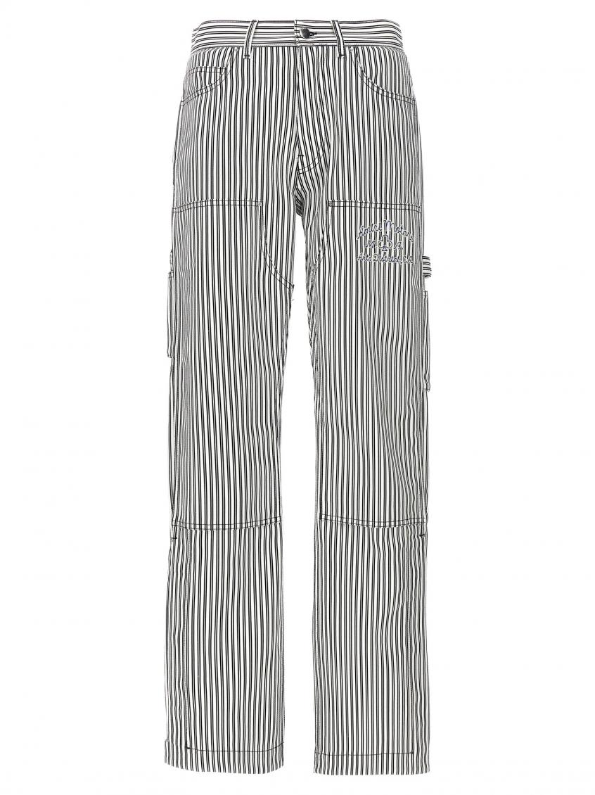 Amiri Striped Cotton Carpenter Pant In Blackwhite