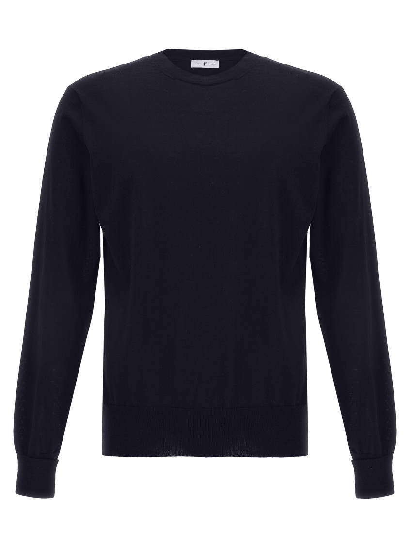 Pt Torino Blue Merino Wool Sweater In Blue
