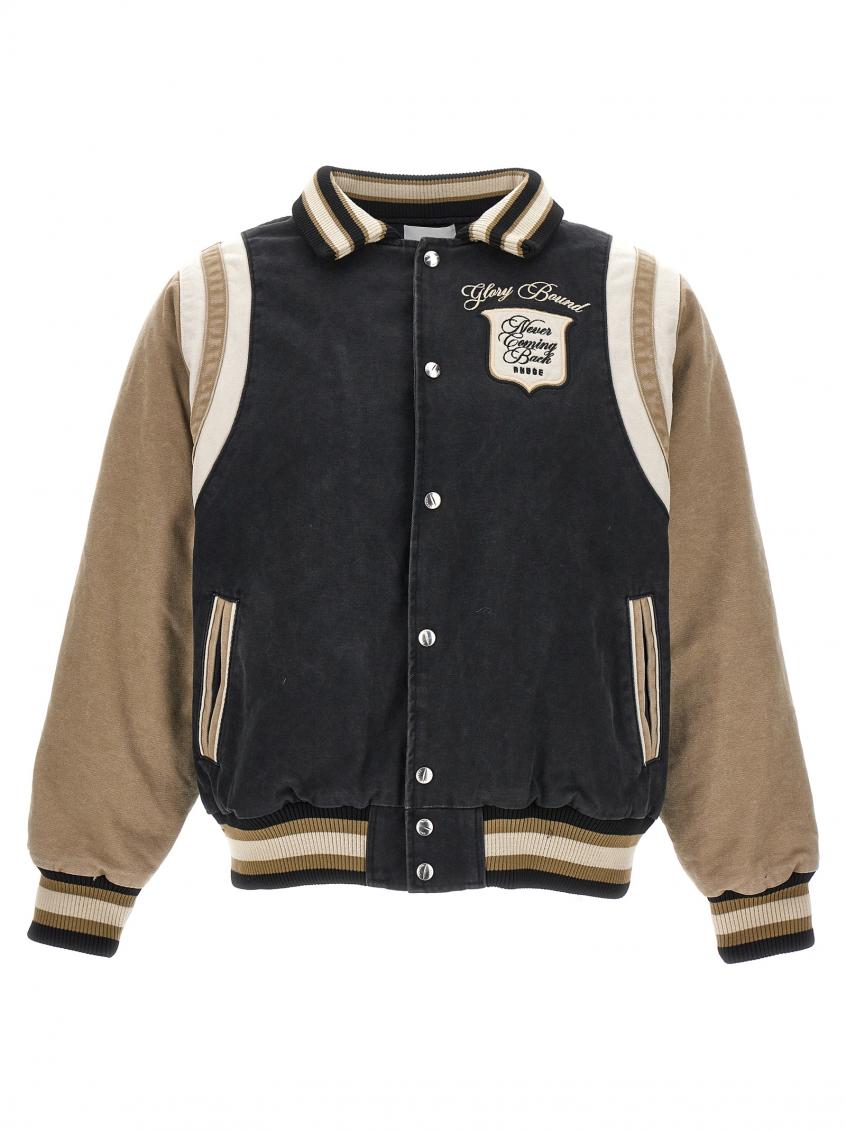 Rhude Logo-embroidered Canvas Bomber Jacket In Multicolor