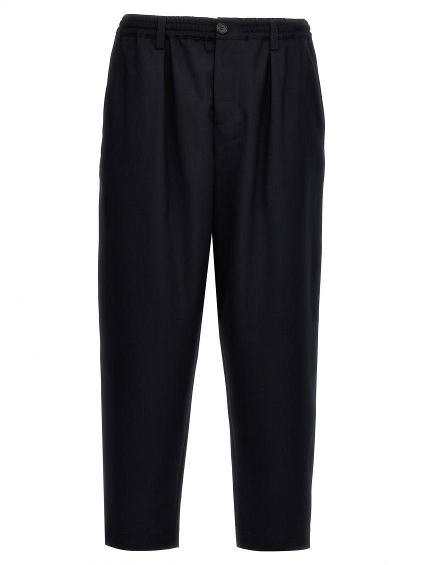 Marni Tropical Wool Cropped Pants In Men In Blue