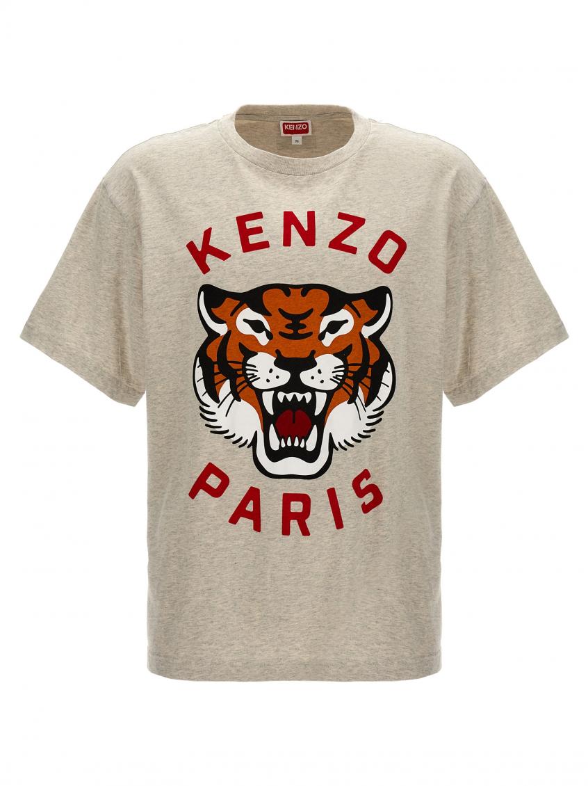 Kenzo Lucky Tiger T-shirt Gray In Grey