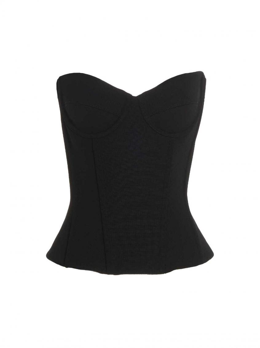 Balenciaga Boned Corset Top In Black