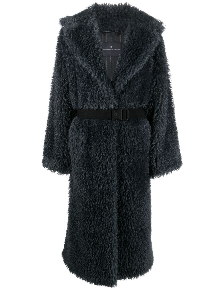 Ermanno Scervino Dark Grey Teddy Coat for Women Online USA at