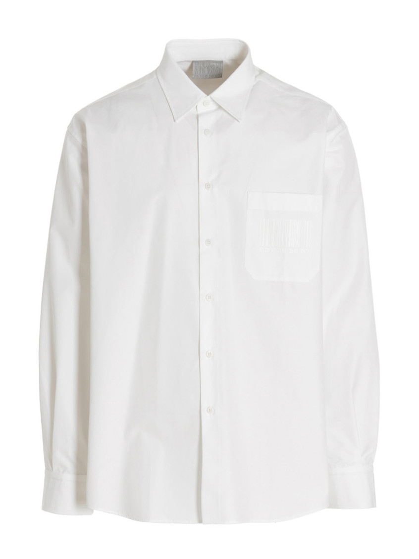 Shop Vtmnts White Barcode Print Shirt