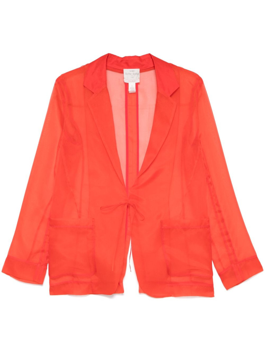 Shop Forte Forte Orange Silk Blazer