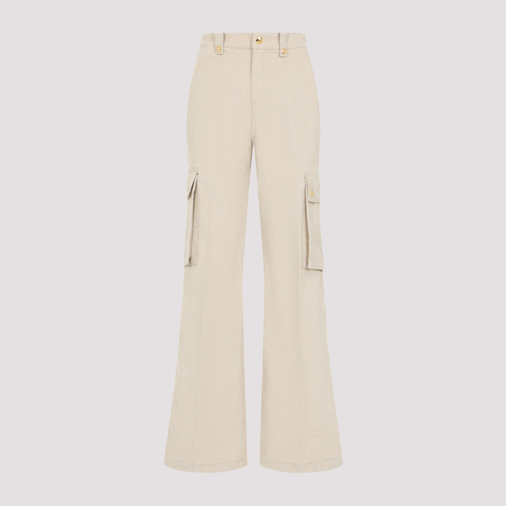 Celine Cargo Pants With Flared Leg And Pockets In Beige
