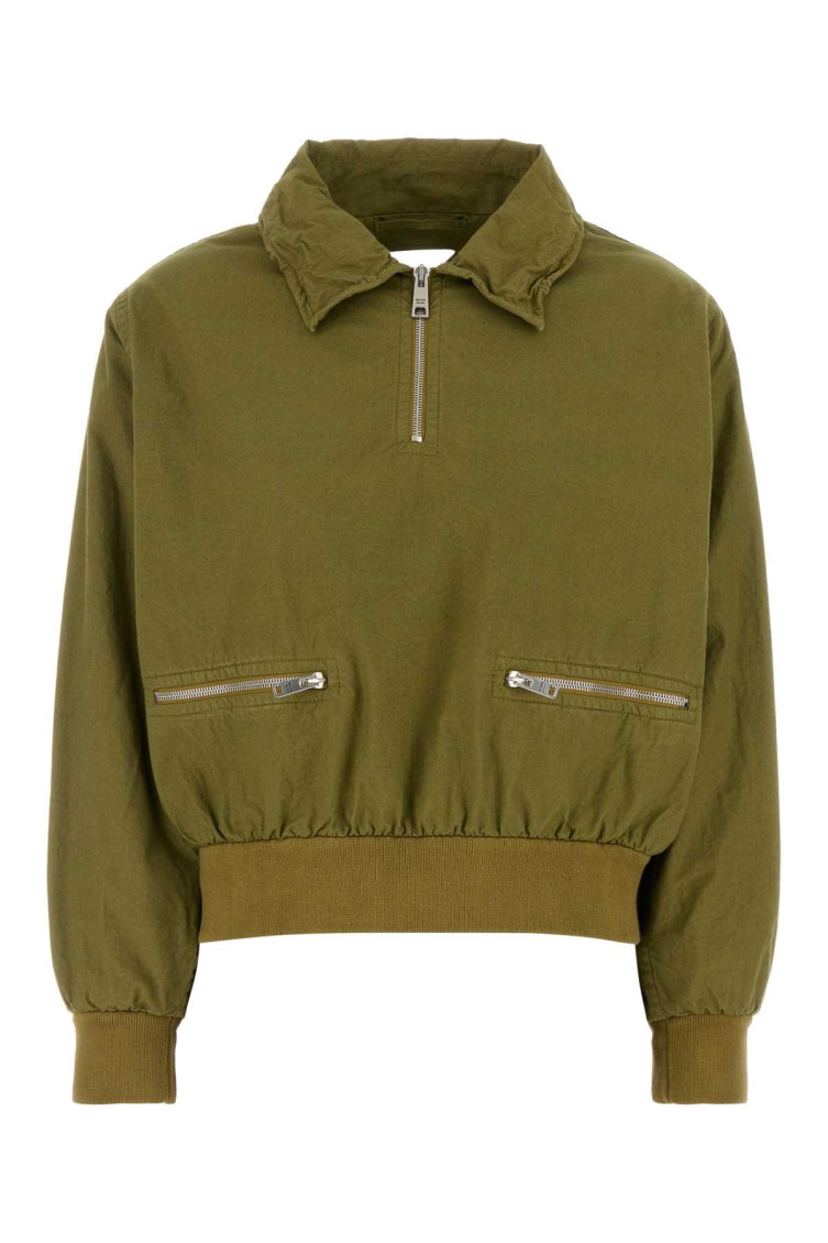 Prada Womens Green Logo-embellished Pull-on Cotton Jacket In Olive