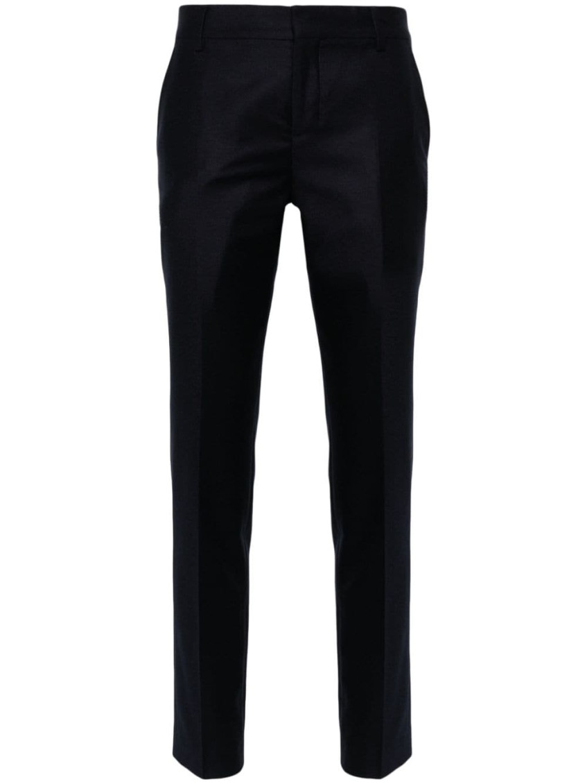 Ami Alexandre Mattiussi Tailored Virgin Wool Slim-fit Trousers In Navy Blue