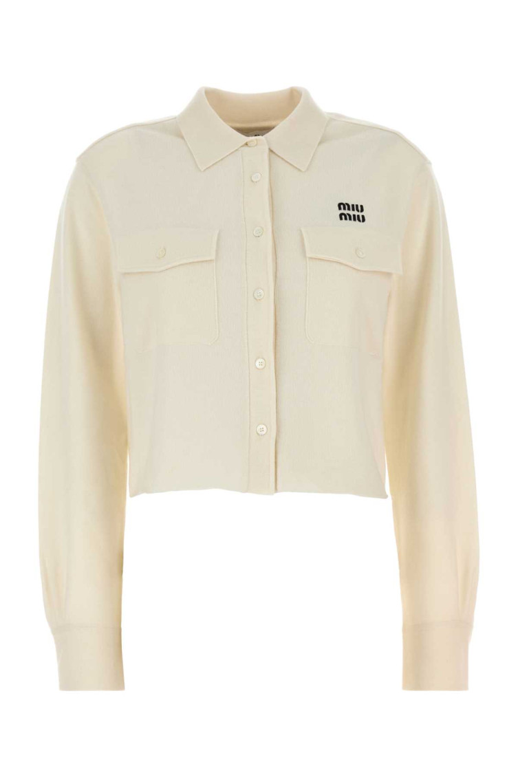 Miu Miu Women's Cashmere Shirt In White