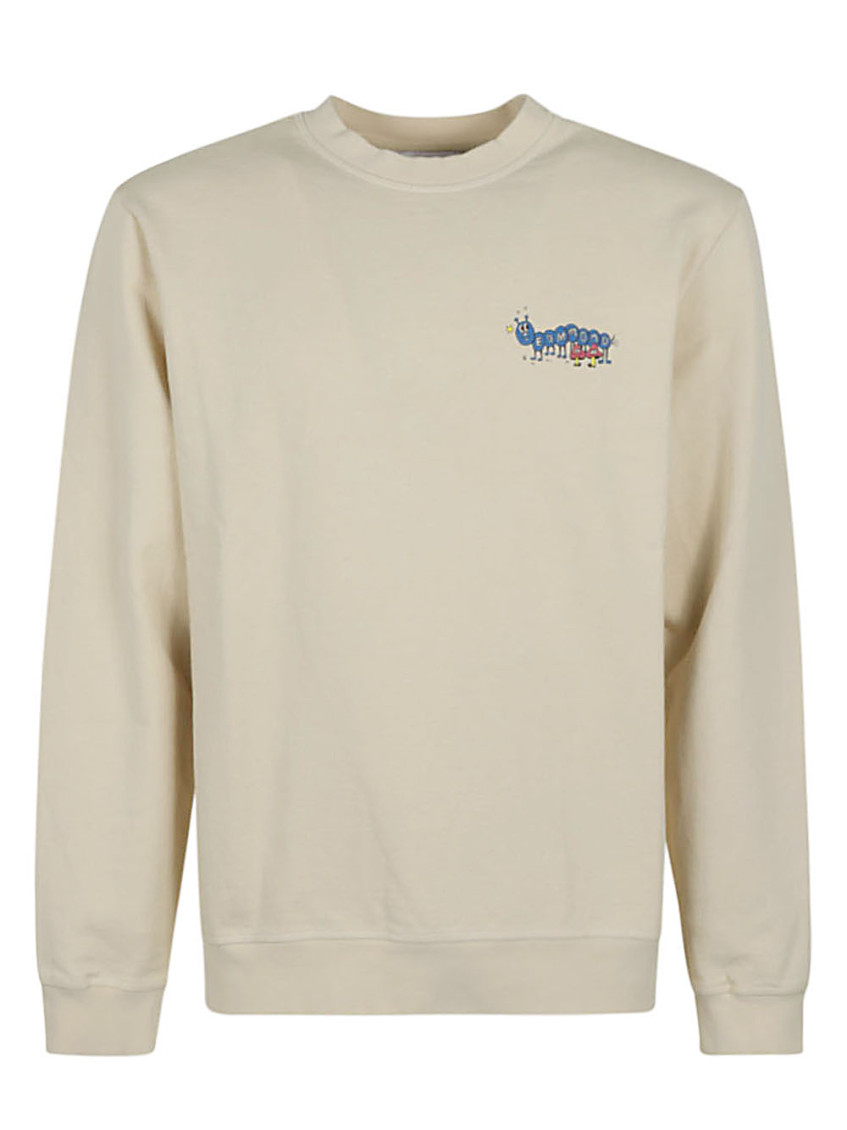 Shop Edmmond Studios Beige Printed Organic Cotton Sweatshirt