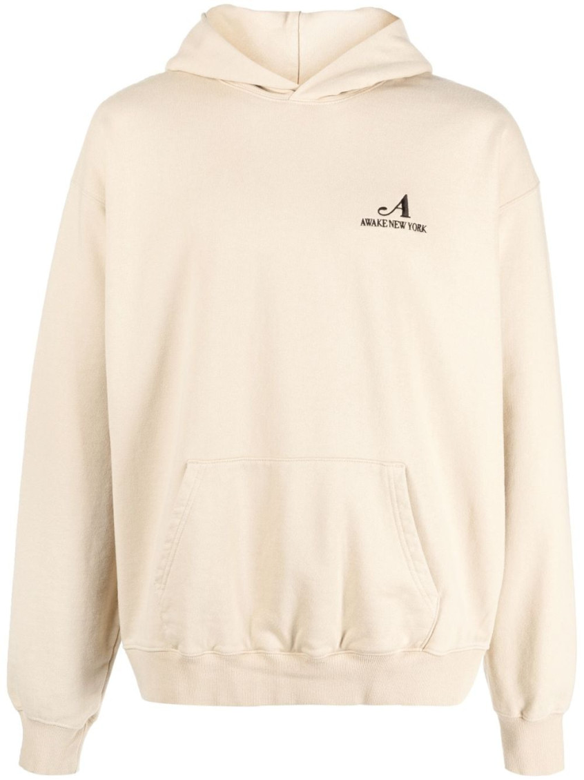 Awake Ny Beige Embroidered Logo Hoodie for Men Online India at  