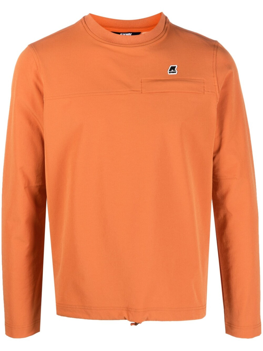 K-WAY ORANGE LOGO CREWNECK SWEATSHIRT