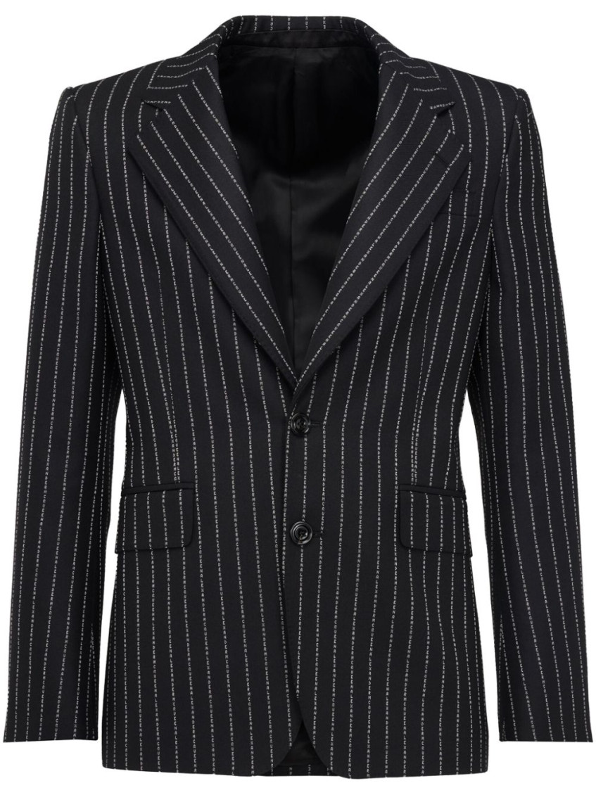 Alexander Mcqueen Black Pinstripe Single-breasted Blazer