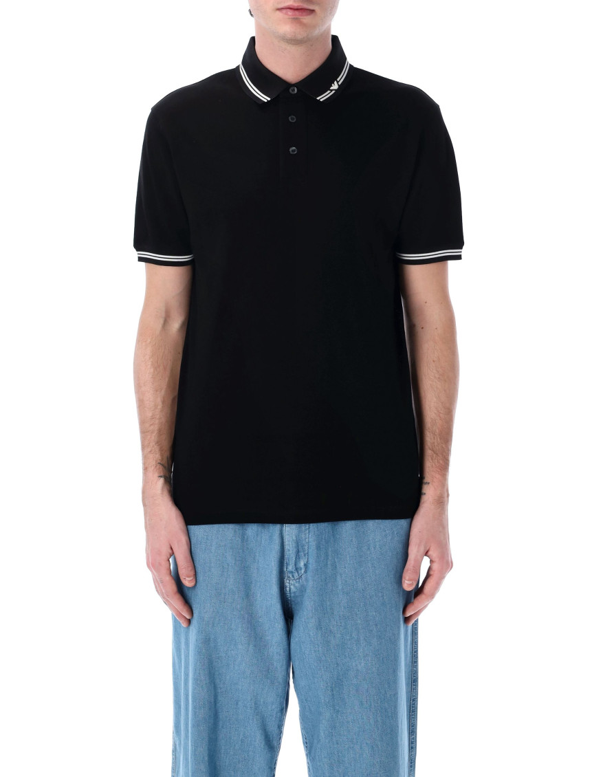 Emporio Armani Classic Piqué Polo Shirt With Polished Collar