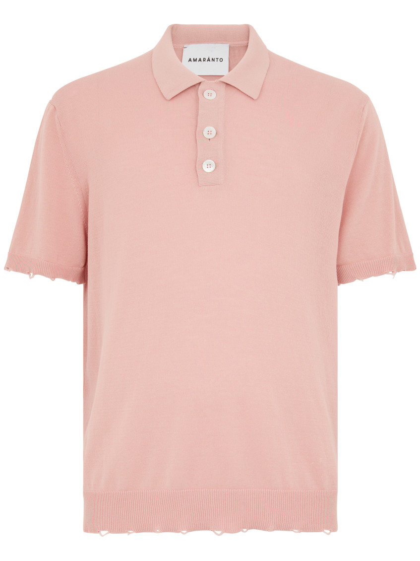 Shop Amaranto Pink Fine Knit Polo
