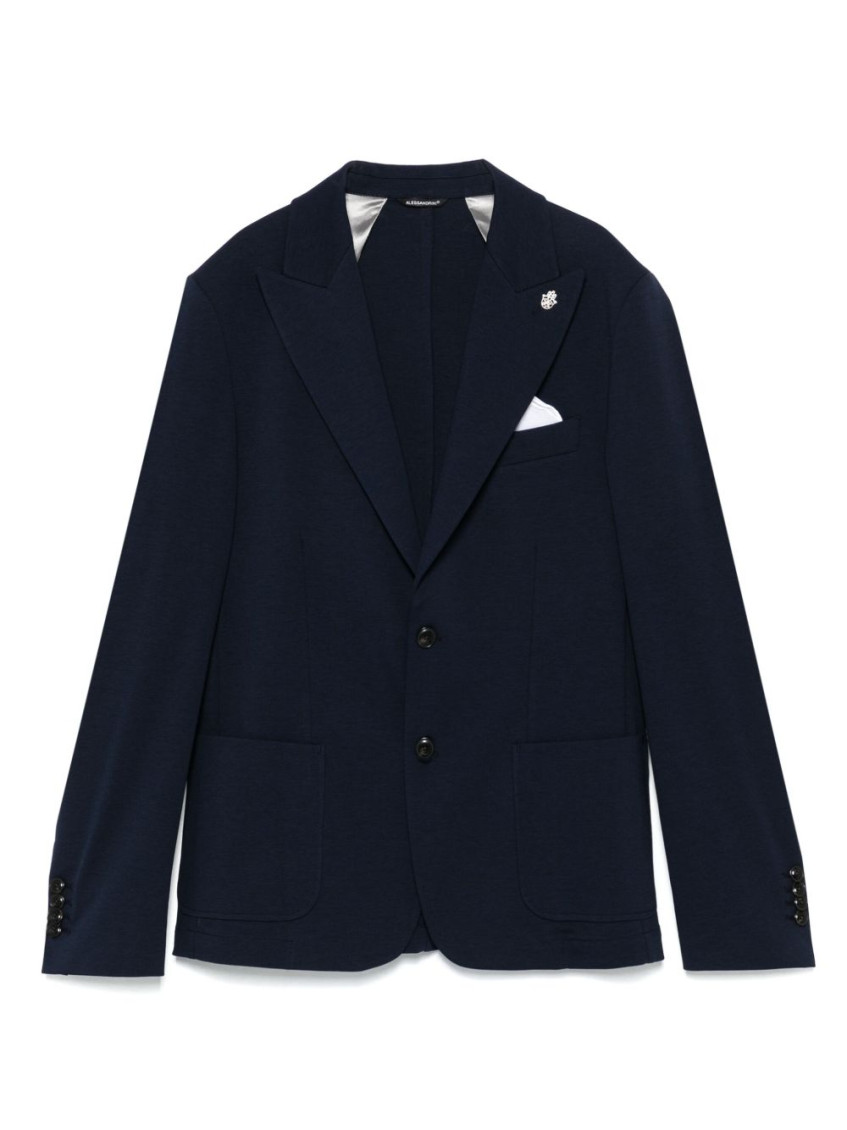 DANIELE ALESSANDRINI BLUE SINGLE BREASTED BLAZER 