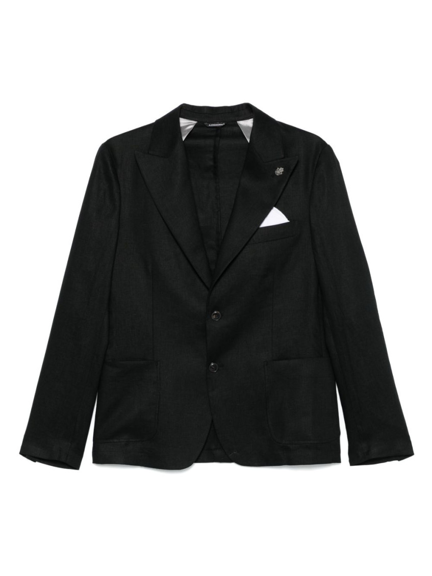 DANIELE ALESSANDRINI BLACK SINGLE BREASTED BLAZER