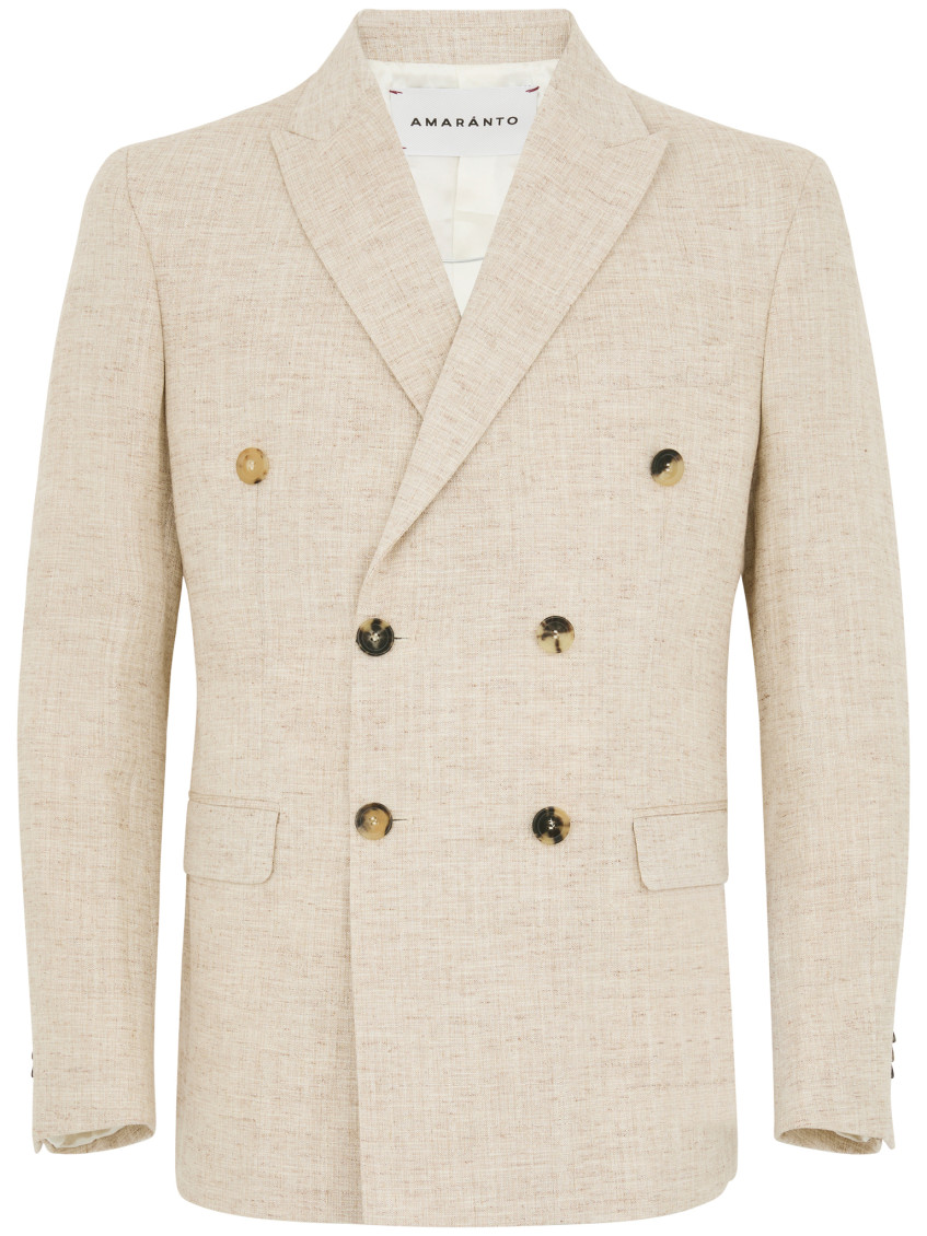 AMARANTO NATURAL ELEGANT DOUBLE-BREASTED BLAZER