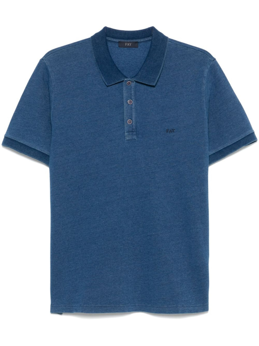 Fay Blue Logo Embroidered Polo