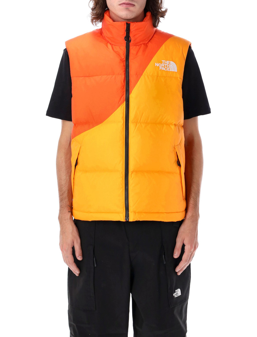 The North Face Orange Logo-embroidered Padded Jacket