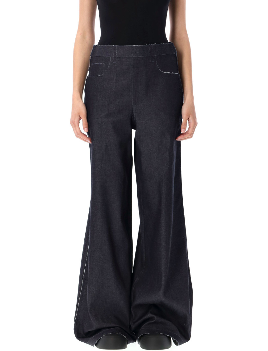 Marni Navy Blue Stretch-cotton Wide-leg Jeans