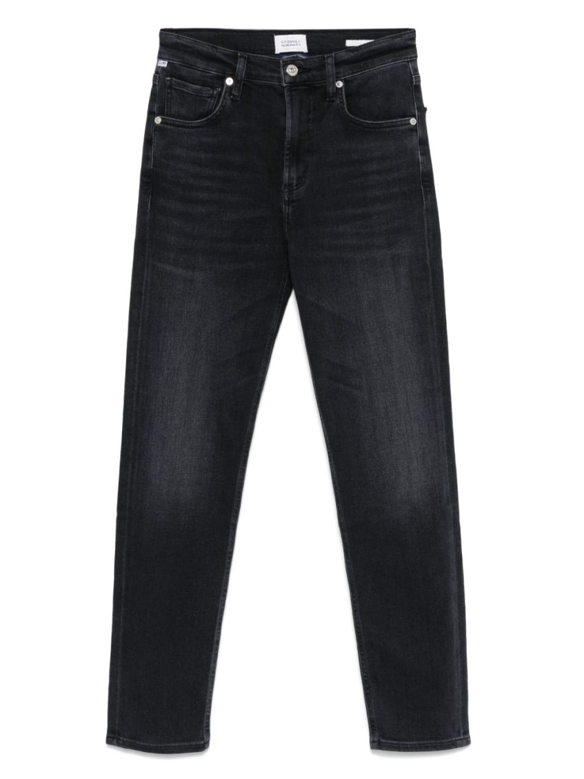 Agolde Black Straight Jeans In Black