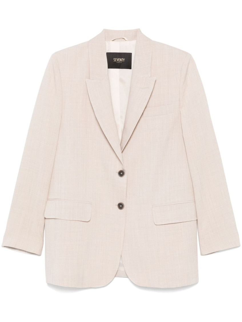 Seventy Beige Lightweight Melange Blazer In Multi