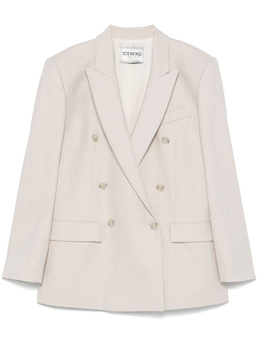 Iceberg Double-breasted Blazer In Neutral