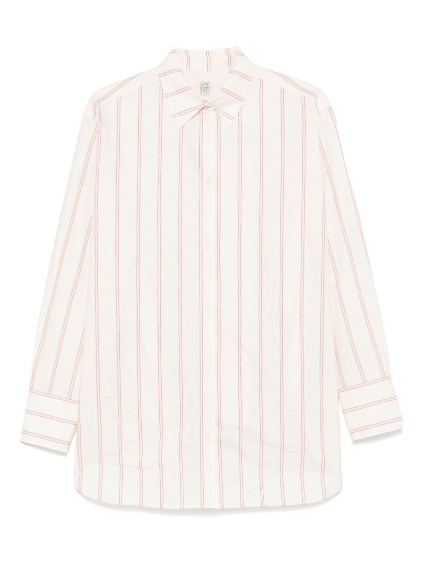 Totême Toteme Striped Cotton Shirt In White