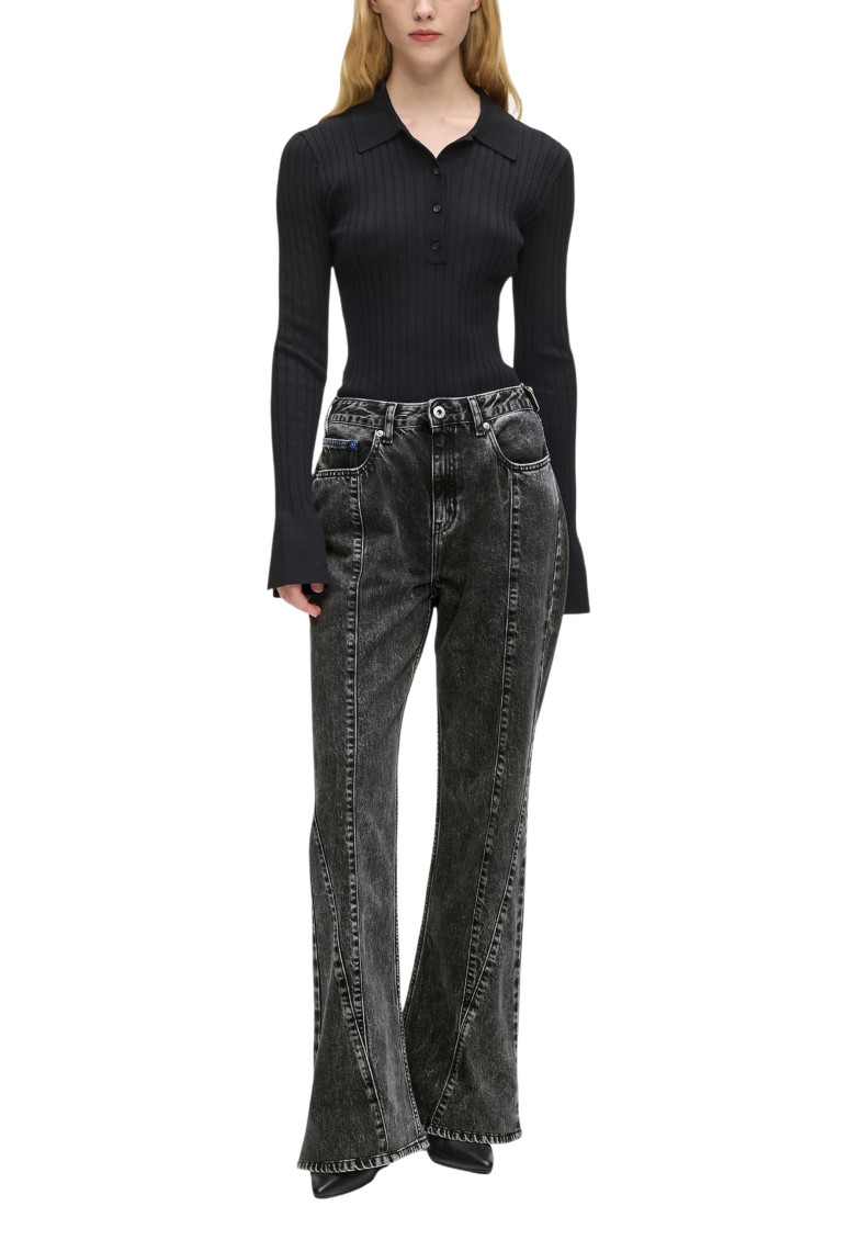 Karl Lagerfeld Black Loose High Rise Jeans