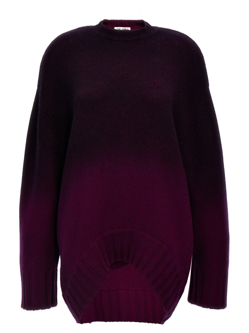 Attico Oversized Ombre Sweater Dress In Purple