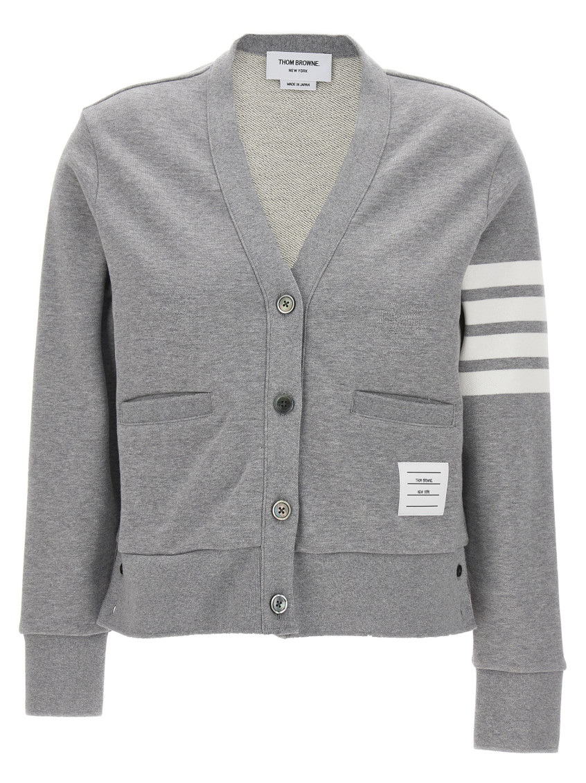 Thom Browne 4 Bar Cardigan Sweaters And Cardigans Gray In Grey