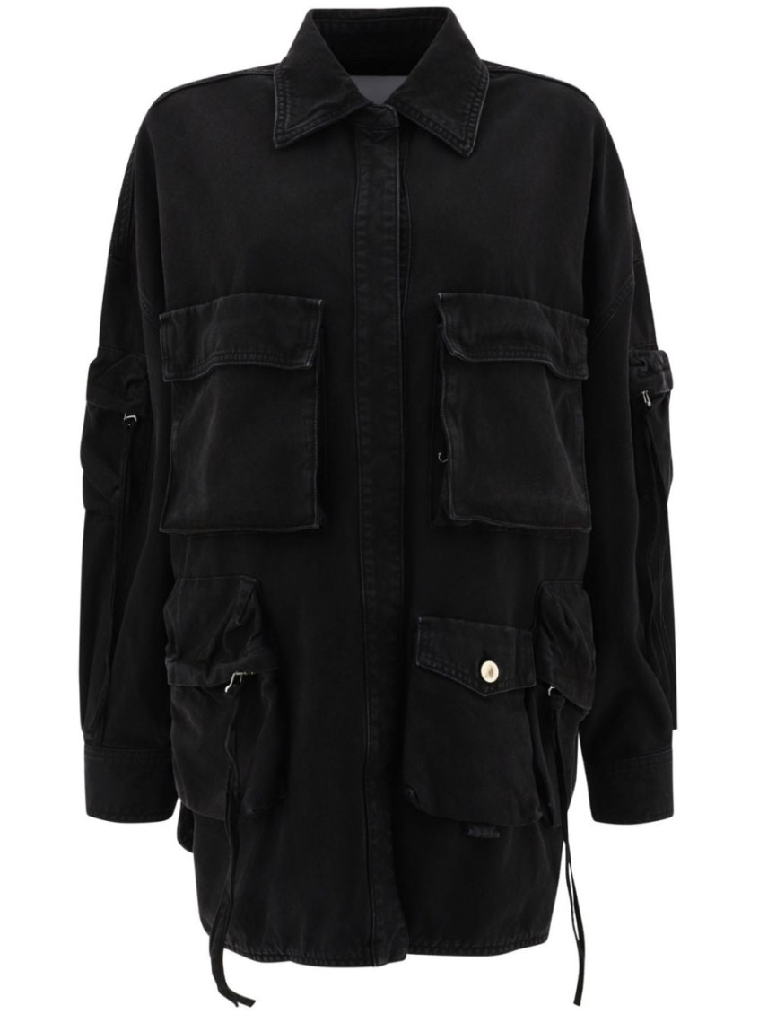 Shop Attico Black Fern Short Coat