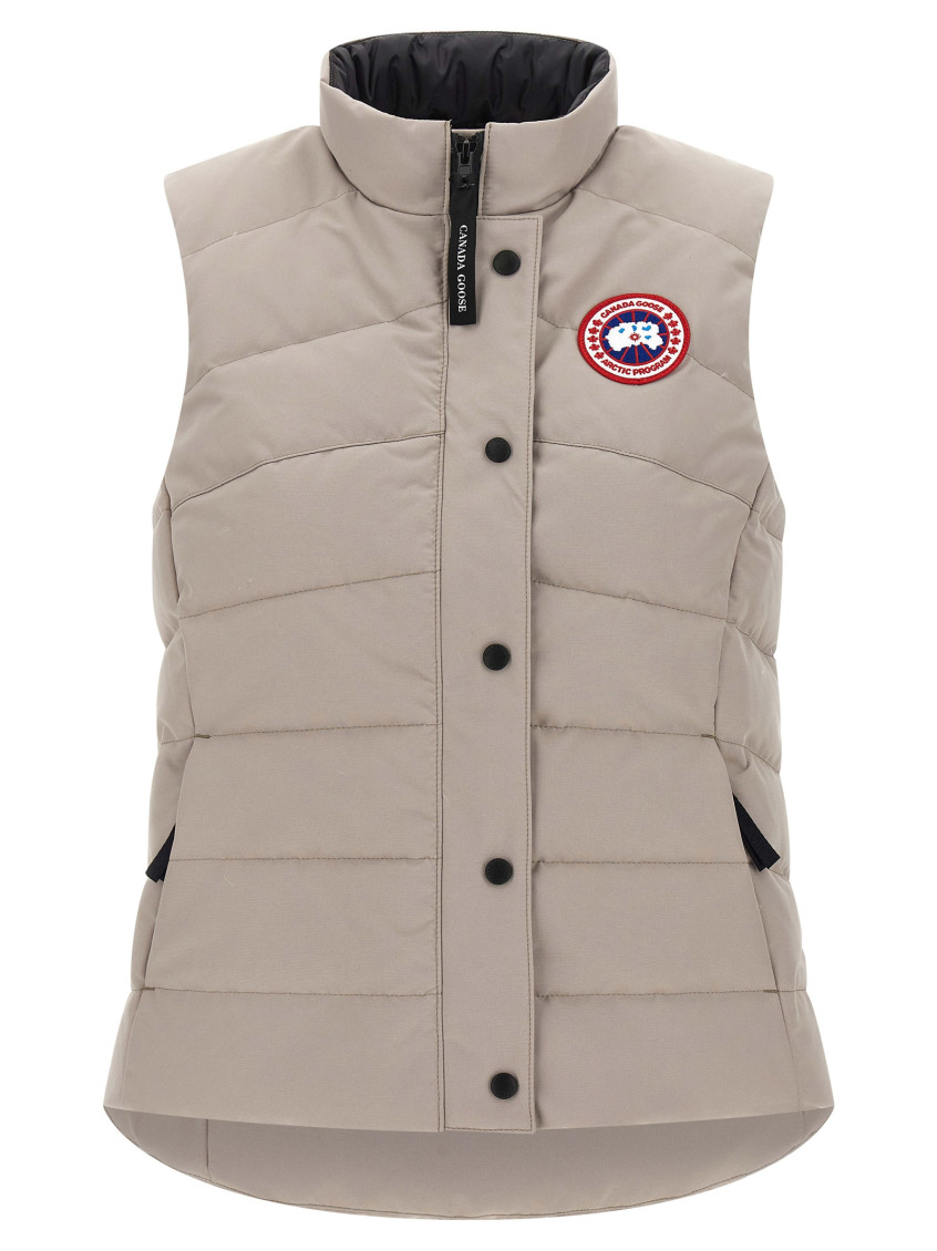 Canada Goose Dove Grey Polyester Blend Freestyle Crew Sleeveless Down Jacket In Gray