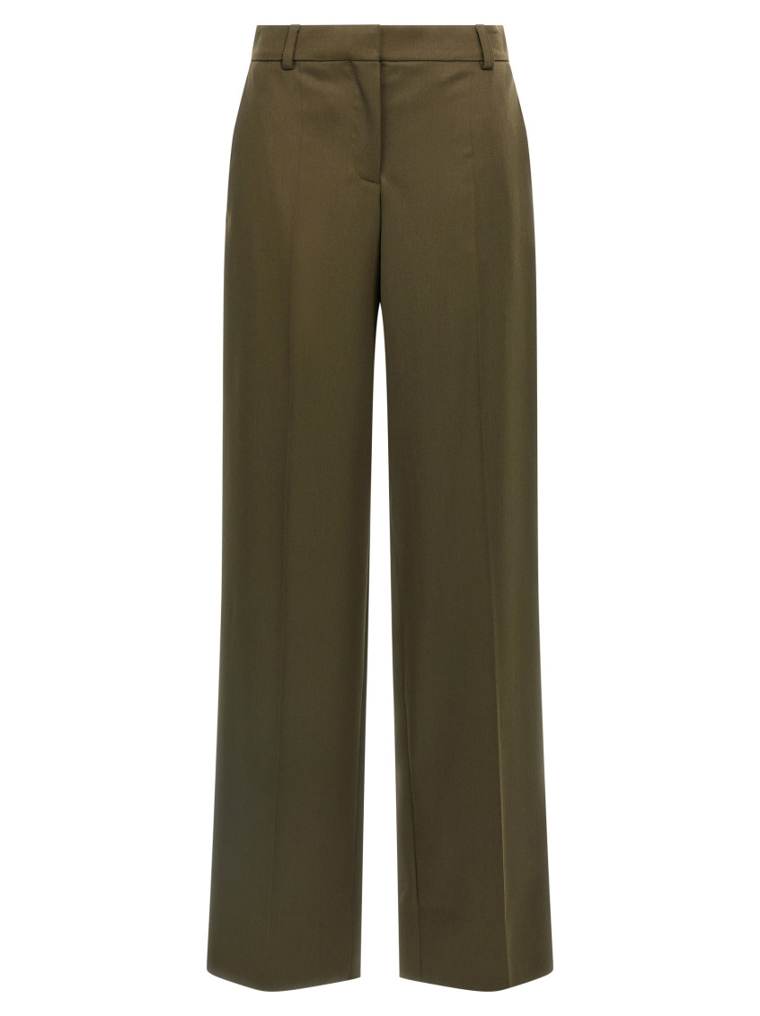 Stella Mccartney Shiny Tailoring Loose Trousers In Green