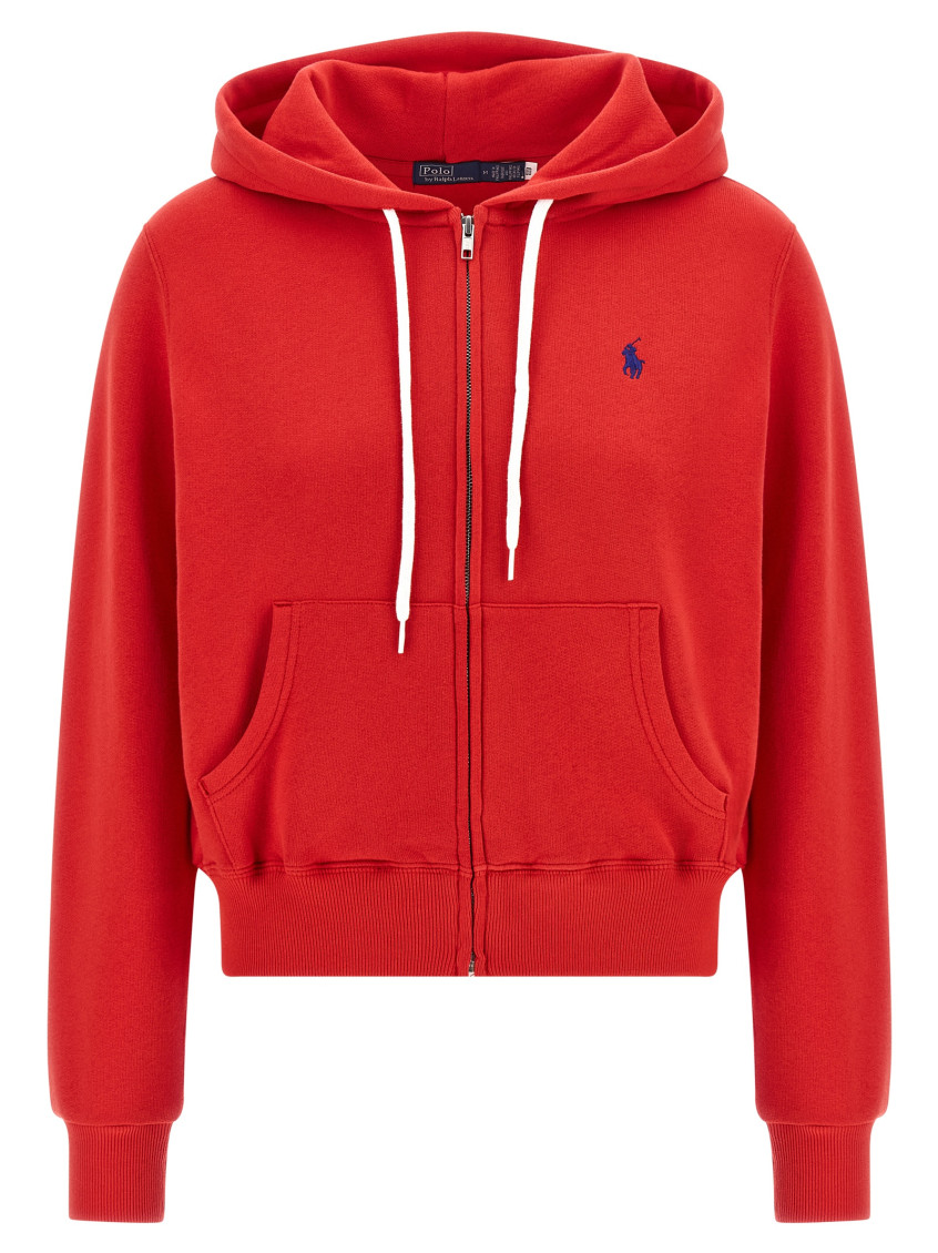 Ralph Lauren Red Logo Embroidery Hoodie In Red