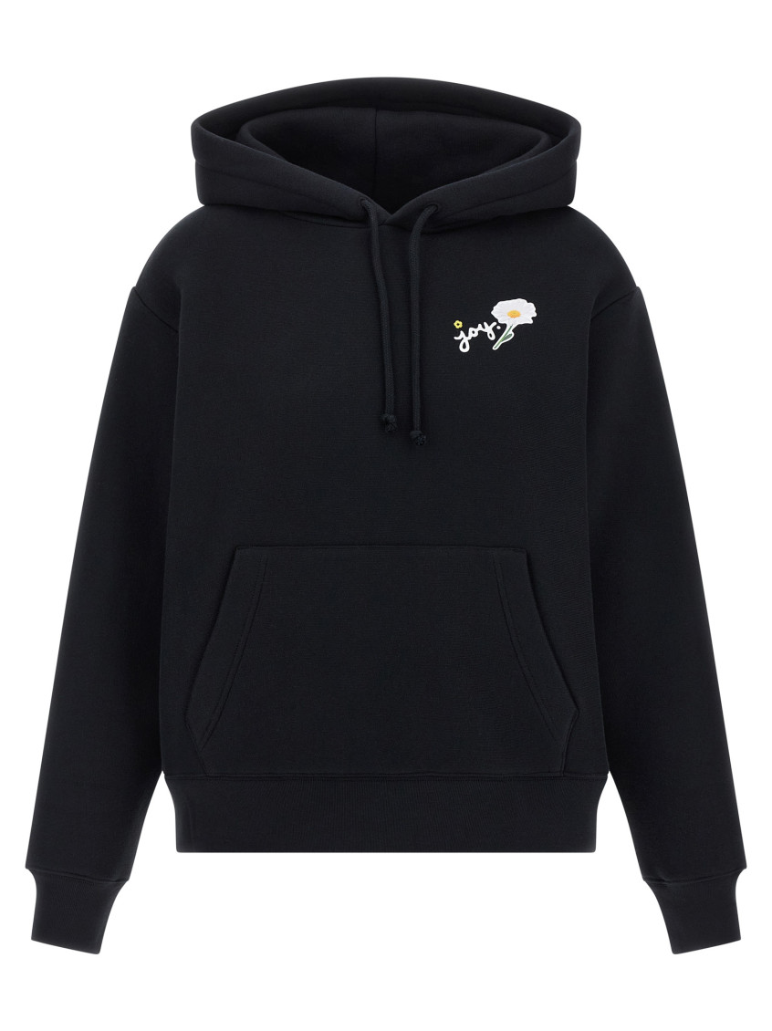 Marc Jacobs Graphic Print Hoodie Front Pocket In Black